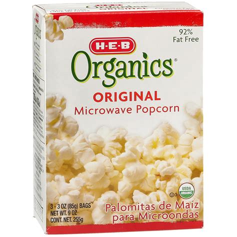 H E B Organics Original Microwave Popcorn Shop Popcorn At H E B