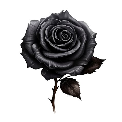 Black Rose With Leaf Isolated Ai Generated Black Rose Black Rose Png