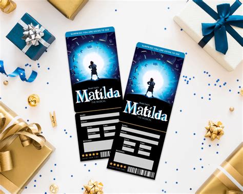 Printable Matilda Broadway Surprise Ticket Matilda The Musical Collectible Theater Ticket