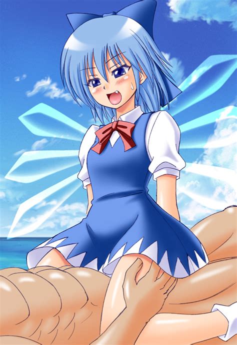 Rule 34 Blue Hair Blush Cirno Clothed Sex Cowgirl Position Cute Fang