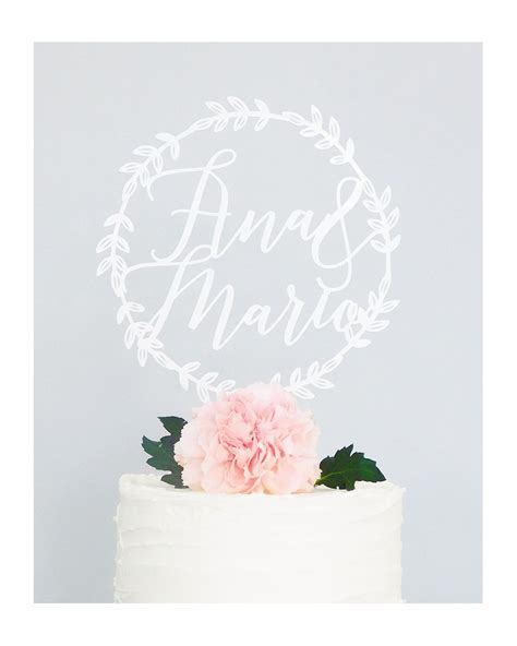 Cake Topper Personalizado Corona Nombres Marmarina