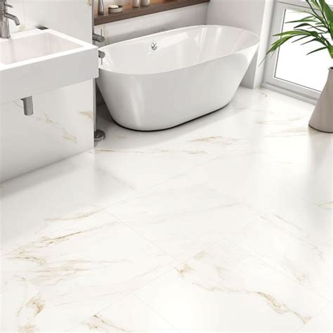 Calacatta Gold Matt Marble Effect Rectified Porcelain Floor Tile