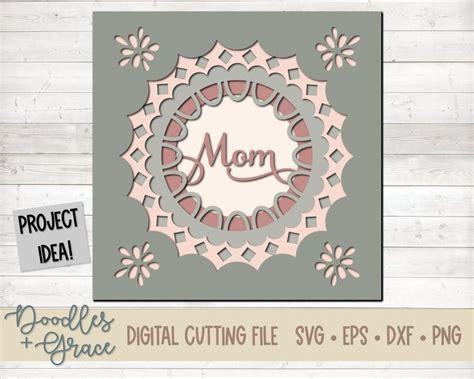 3D Layered Mom Shadow Box SVG File Layered Mother S Day SVG Paper