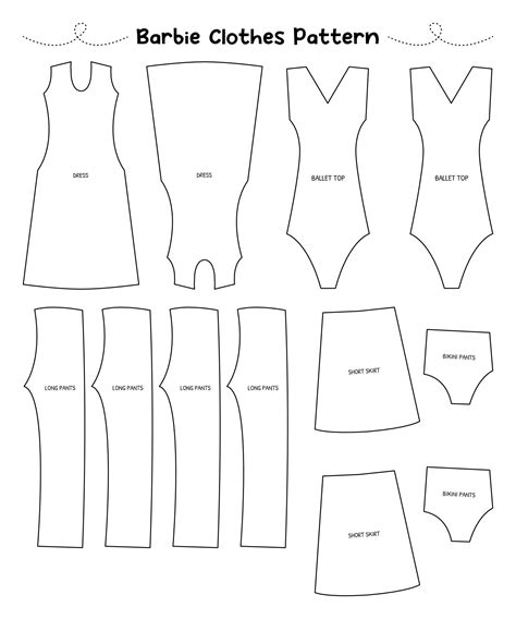 Barbie Clothes Templates 20 Free Pdf Printables Artofit