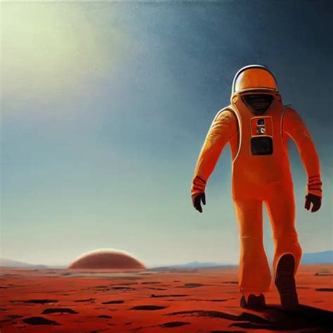 Krea Elon Musk Walking On A Terraformed Mars Highly Stylized