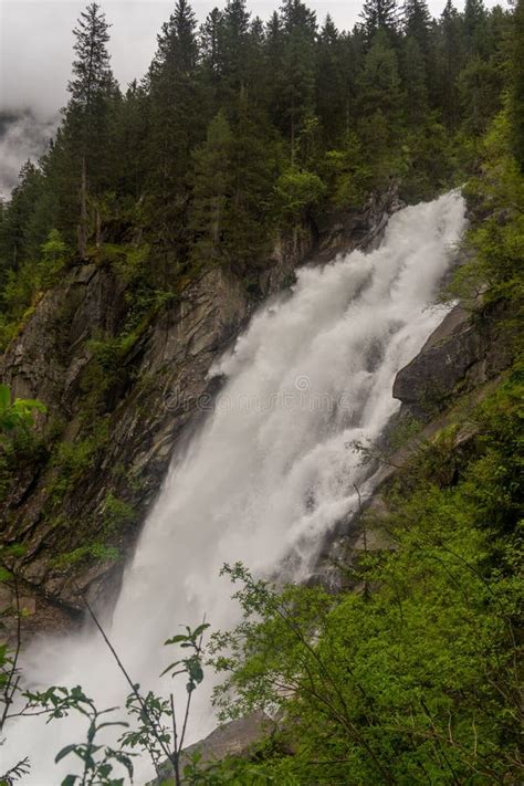 Krimml Waterfalls In The Austrian Area Called Salzburger Land Stock