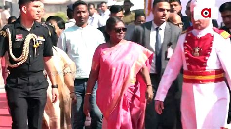 President Droupadi Murmu Arrives At Lord Lingaraj Temple In Bhubaneswar