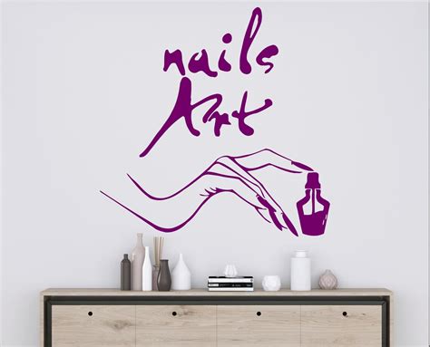 Nail Salon Wall Decal Manicure Pedicure Window Sticker Beauty Etsy