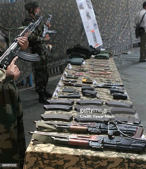 Indian Army Display Seized Arms In Kashmir Photos And Premium High Res