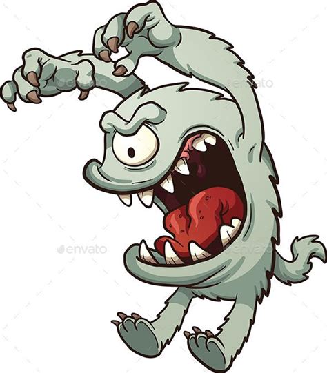 Angry Green Monster Over Royalty Free Licensable Stock Clip