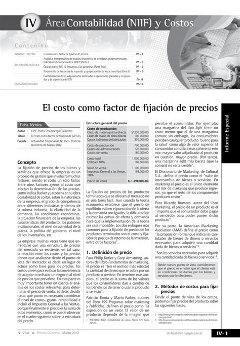 PDF El costo como factor de fijación de preciosaempresarial web