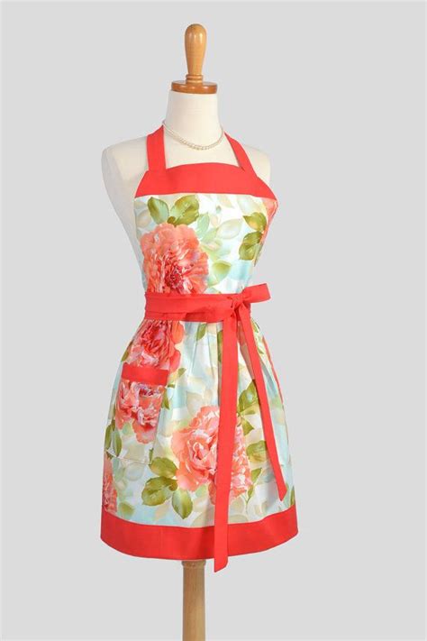 Womens Bib Full Apron Handmade Retro Womens Apron In Michael Miller