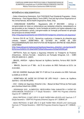 Cartilha Sobre Boas Prc A Ticas Para O Transportador De Alimentos