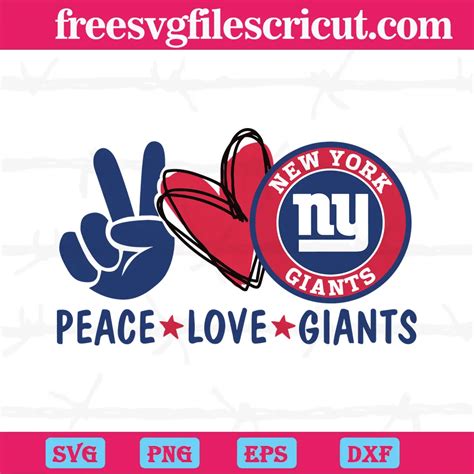 Peace Love New York Giants Nlf Football Team Vector Svg Free Svg