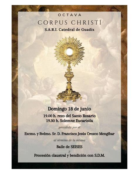 Celebración de la Octava del Corpus Christi domingo 18 de junio en la