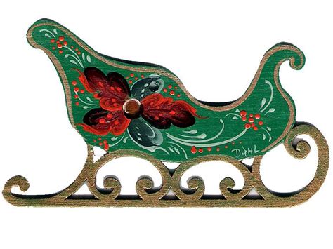 Dahl House Art And Rosemaling Center Christmas Sleigh Wooden Sleigh