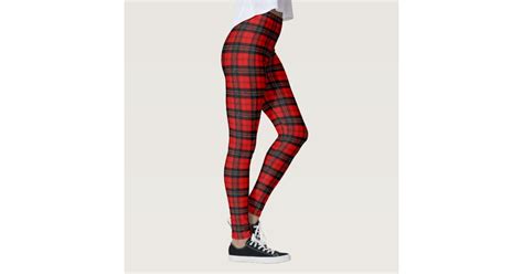 Black Plaid Tartan Yoga Christmas Holiday Running Leggings Zazzle