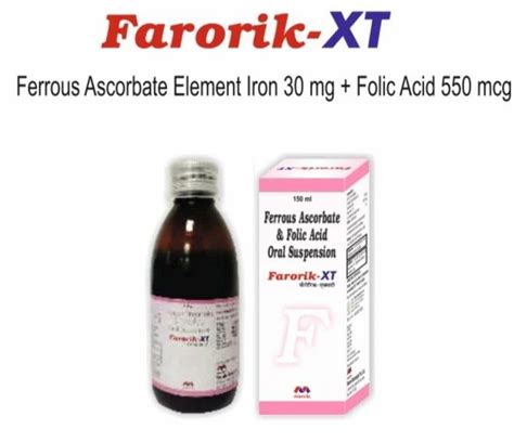 Ferrous Ascorbate Elemental Iron Mg Folic Acid Mcg Packaging