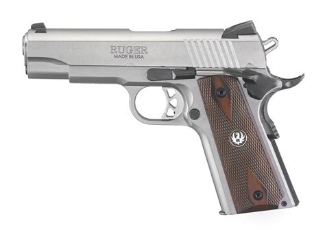 Ruger SR1911 Commander Style .45 Auto 4.25" Barrel Hardwood Grip Panels Semi-Automatic Pistol ...