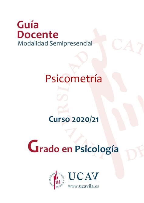 PDF Guía Docente UCAVILA 1 1 antecedentes de la psicometrÍa 1 2