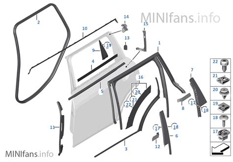 Trim And Seals For Door Rear Mini Mini Clubman F Cooper S B Europe