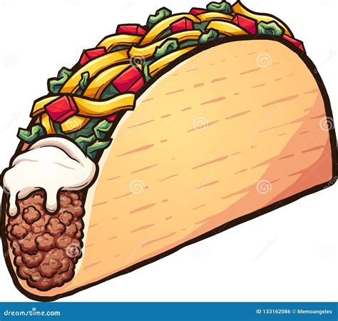 American Style Cartoon Taco Stock Vector Illustration Of Taco Style