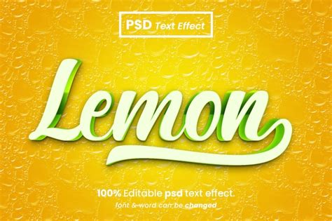 Premium Psd Lemon D Editable Text Effect