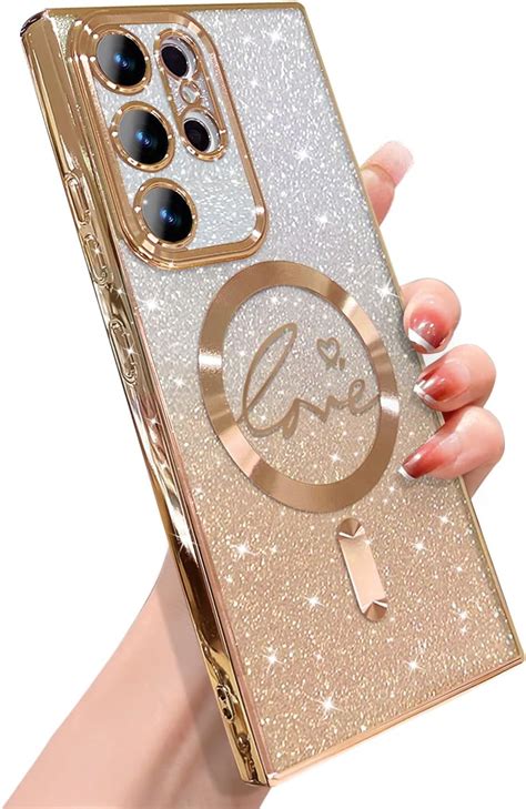 Meishangmei For Samsung Galaxy S23 Ultra Case 68 Sparkle Bling With Strap Stand