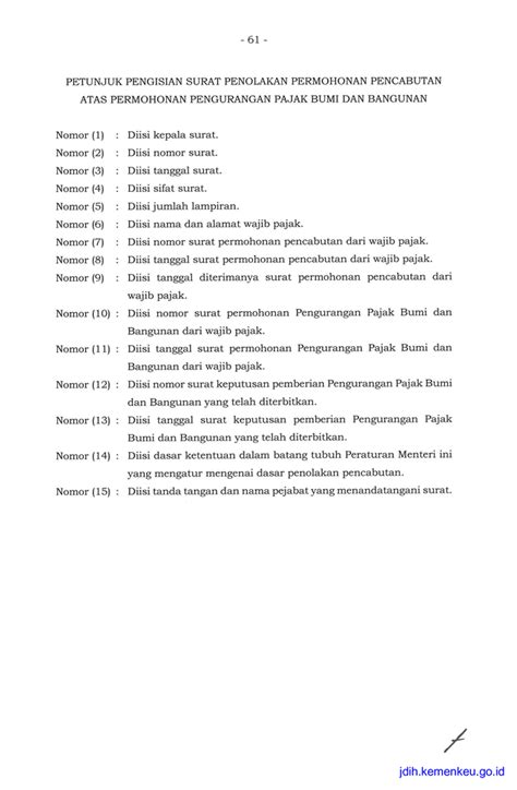 Pmk Tahun Permohonan Pengurangan Pbb Pajak Peraturan Pt