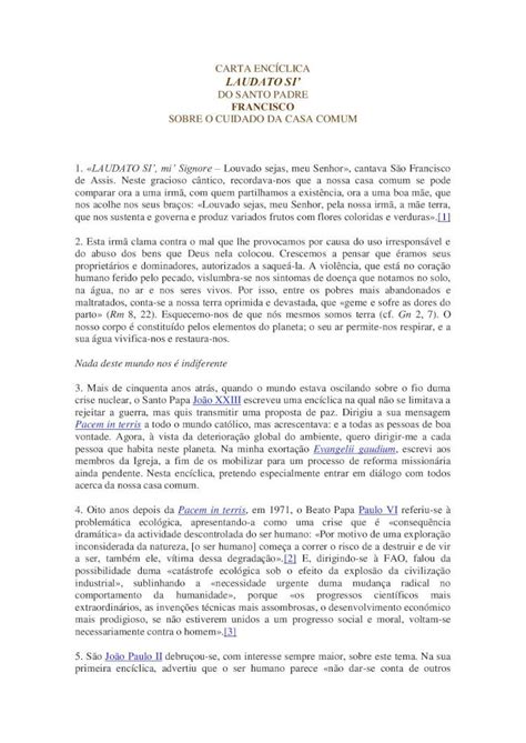 PDF CARTA ENCÍCLICA LAUDATO SI Fundação fas amazonas org