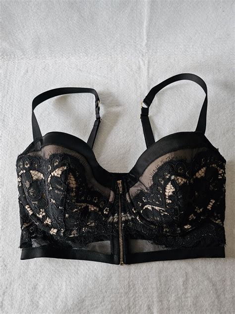 Victorias Secret Bra Womens Black Lined Demi Buste Size 36dd Ebay