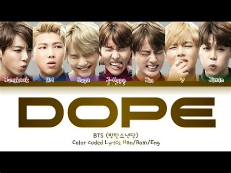 BTS DOPE SICK Color Coded Lyrics Han Rom Eng YouTube