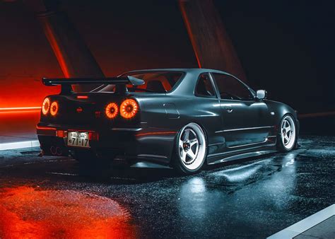 Nissan GTR R34 Poster Picture Metal Print Paint By Japanese Art