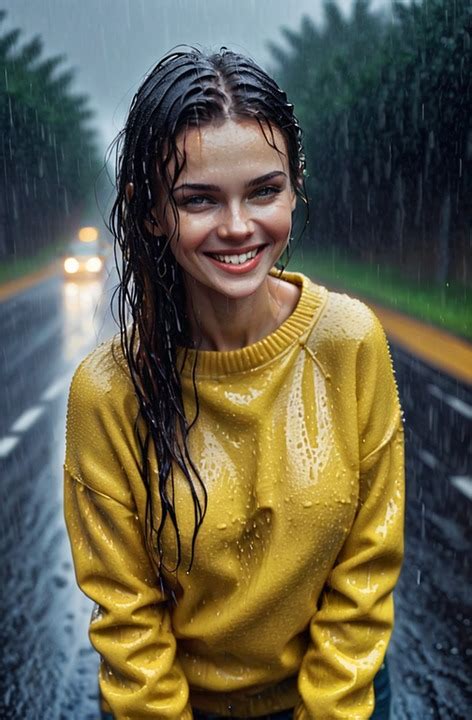 Download Ai Generated Girl Rain Royalty Free Stock Illustration Image