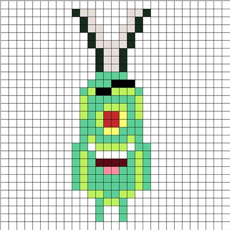 Patrones Hama Beads de Bob Esponja → Plankton 【 Pixel Real