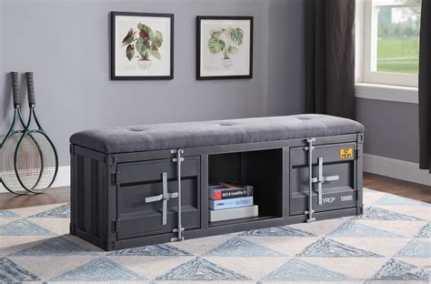 Acme Cargo Container Style Metal Storage Bench, Multiple Colors ...