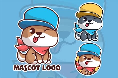 Premium Vector Set Of Cute Dog Mascot Logo