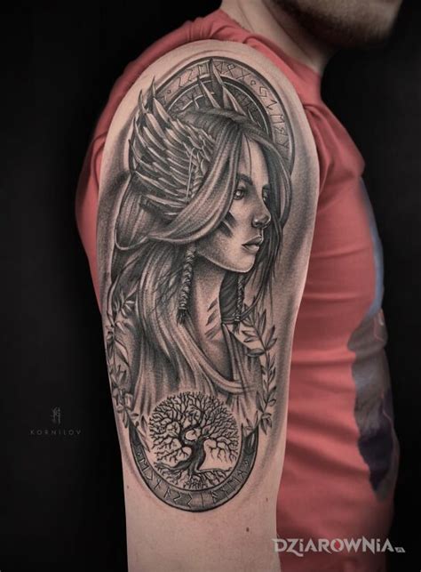 Tatuaż valkyrie Autor Blx tattoo dziarownia pl