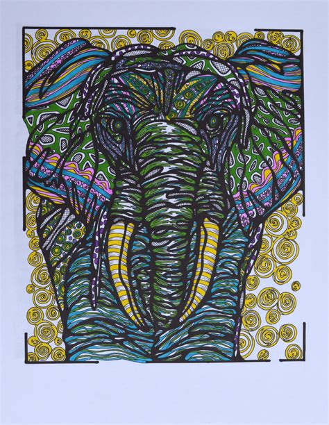 Zentangle--elephant series Zentangle Elephant, Art Painting, Paintings, High School Art, Studio ...