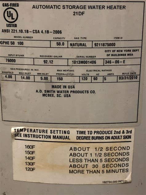 Ao Smith Manual I Have A 12 Year Old Water Heater Ao Smith We Have No Hot Water Or Radiant