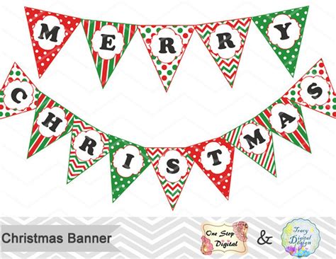 Sale Printable Christmas Bunting Printable Christmas Banner Etsy