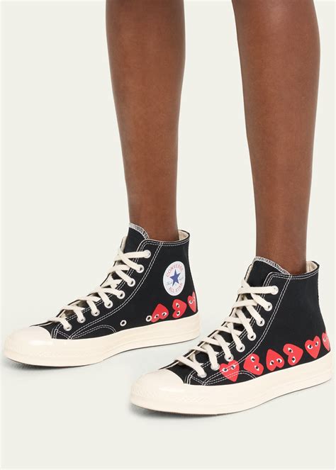 Cdg Play X Converse Multi Heart Low Top Sneakers Bergdorf Goodman