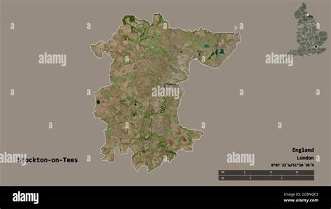 Shape Of Stockton On Tees Unitary Authority Of England With Its