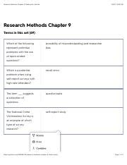 Research Methods Chapter 9 Flashcards Quizlet Pdf Research Methods