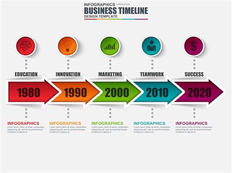 Plantilla de diseño de vector de línea de tiempo de infografía se