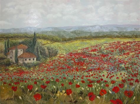 Tuscan Field Of Poppies Poppy Field Poppies Art