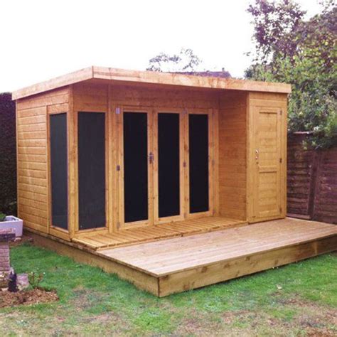 Waltons Est Wooden Garden Summerhouse With Side Shed X Garden