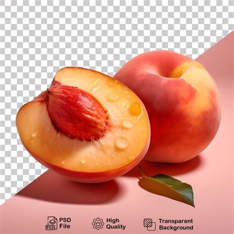 Premium PSD Fresh Peach Fruit Isolated On Transparent Background