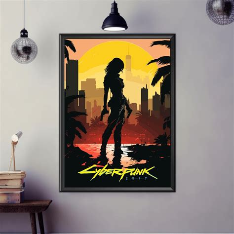 Cyberpunk 2077 Poster Gaming Room Poster Minimalist Gaming Poster