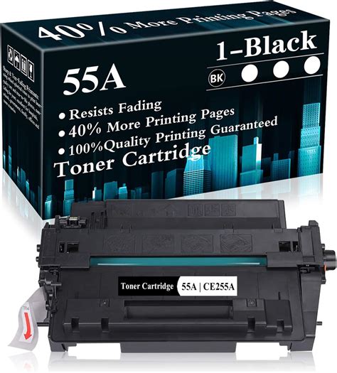 1 Black 55a Ce255a Toner Cartridge Replacement For Hp Laserjet Pro P3015 P3015d